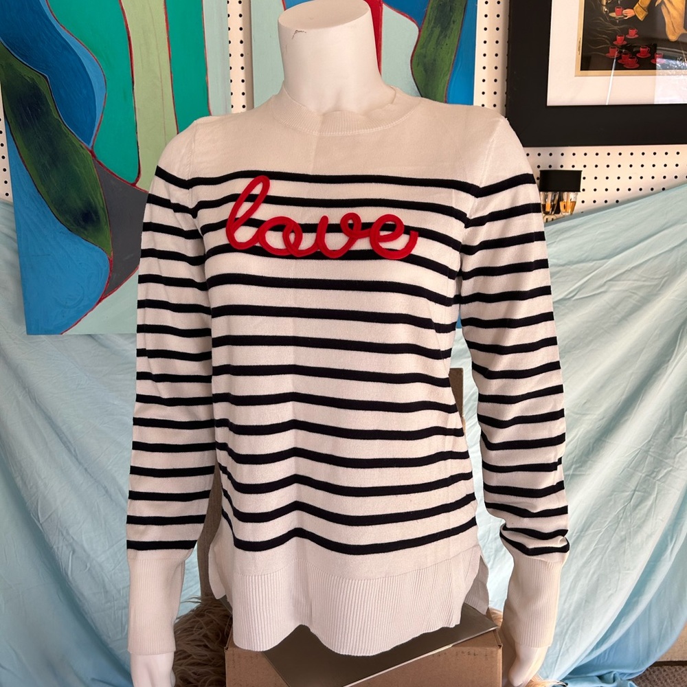 Marled Striped Love Sweater